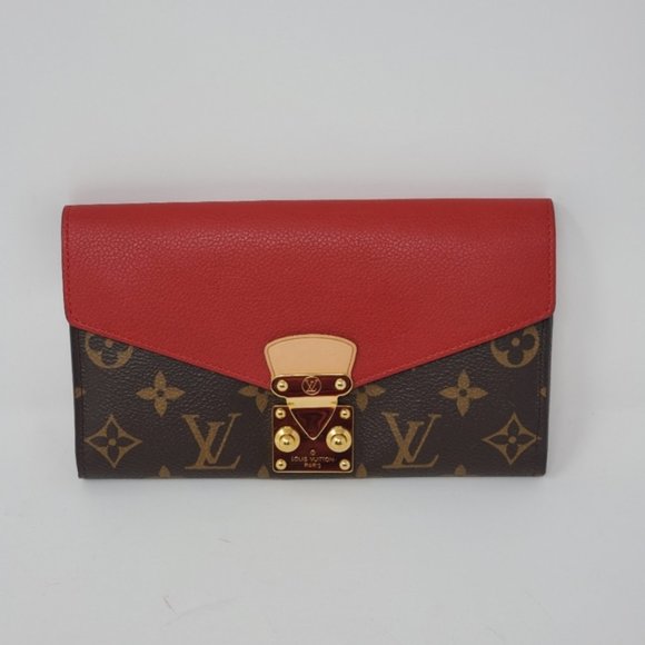 100% Auth Louis Vuitton Pallas Bifold Red Wallet - Picture 2 of 14